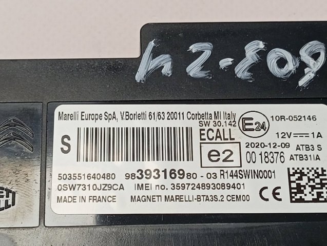 Купити 9839316980 Peugeot/Citroen Блок керування Bluetooth