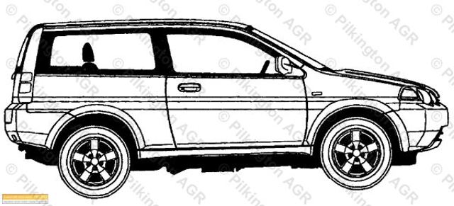  Скло багажного відсіку, праве Honda HR-V 