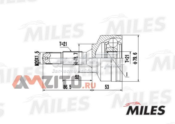 ШРУС зовнішній передній GA20368 Miles