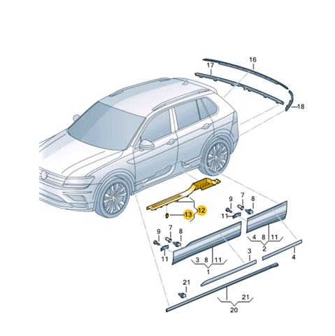 Купити 5NN853371A82V VAG Облицювання порогу внутрішня, ліва