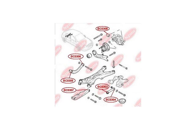Сайлентблок цапфи задньої BC0308 Bcguma