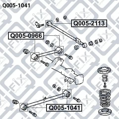 Сайлентблок заднього поздовжнього нижнього важеля Q-fix Q0051041 ціна, від 6.41 USD