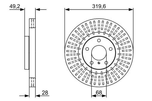 0986479V60 Bosch Гальмо дискове переднє