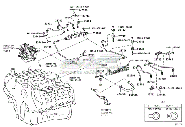 Трубка паливна форсунки 3-го циліндру Toyota Land Cruiser (J200) (Тойота Ленд крузер)