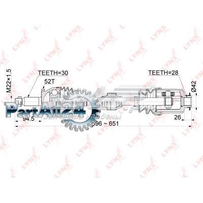 Купити CD1061A Lynxauto Піввісь права