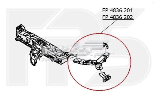 Рамка радіатора ліва FPS FP4836201P ціна, від 24.03 USD