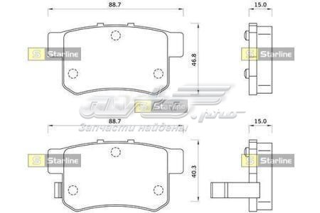 BDS243 Starline Колодки гальмівні задні, дискові