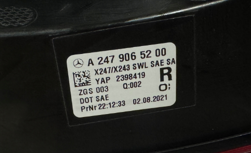 Задні ліхтарі Mercedes A2479065200 ціна, від 50.11 USD
