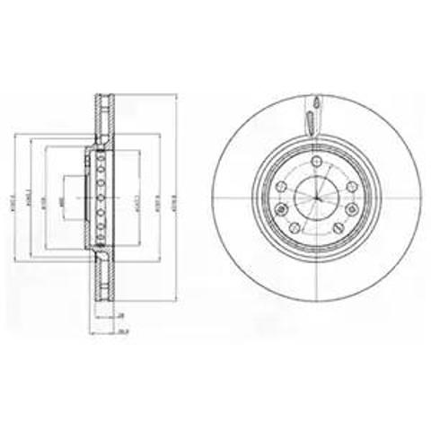 Диск гальмівний передній BG4266 Delphi