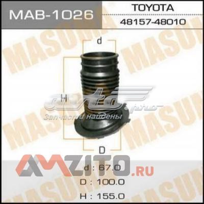 Чохол амортизатора переднього Masuma MAB1026