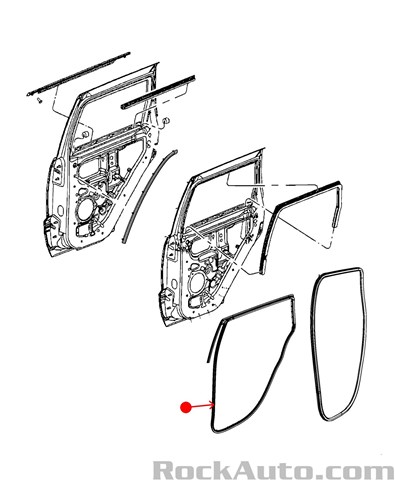  Ущільнювач двері задньої лівої (на двері) Jeep Grand Cherokee 4
