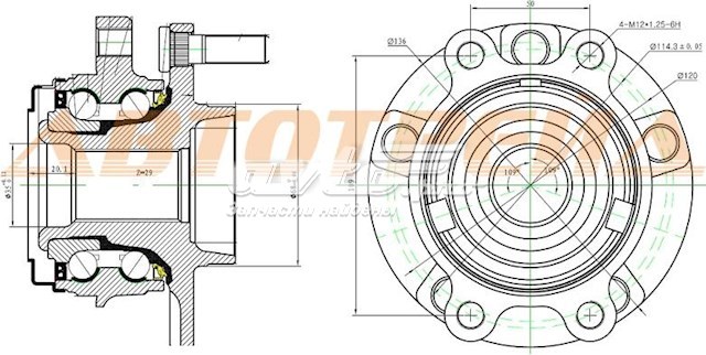 ST40202JP01A SAT Маточина (передня)