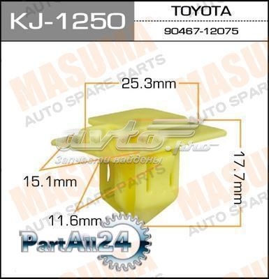 Пістон (кліп) кріплення підкрилки переднього крила KJ1250 Masuma