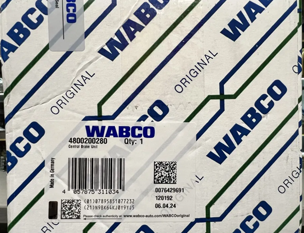 Кран управління пневмогальма (гальмівний кран) Wabco 4800200280 ціна, від 1295.95 USD