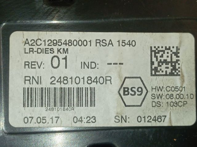 Спідометр Renault (RVI) 248101840R ціна, від  USD