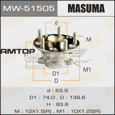 Маточини задніх коліс Masuma MW51505 ціна, від 69.59 USD