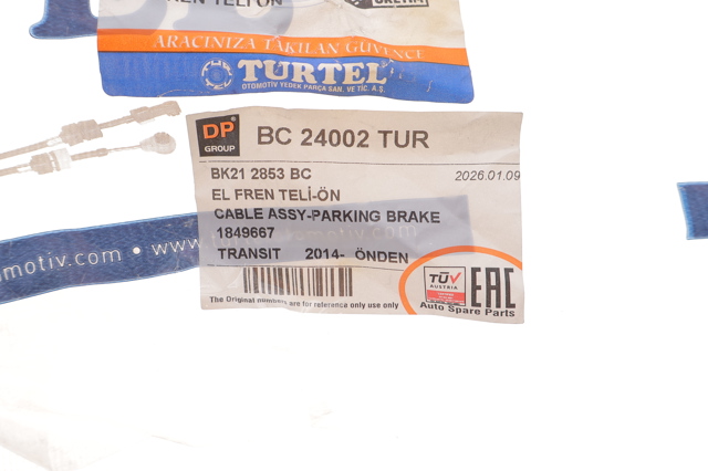 Трос ручного гальма передній BC24002TUR DP Group
