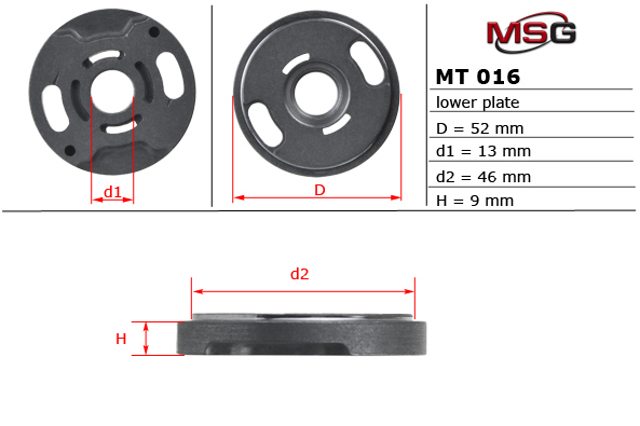 Купити MT016LPLATE MSG Ремкомплект насосу гідропідсилювача керма