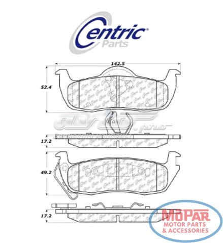 Задні гальмівні колодки 10210870 Centric Parts