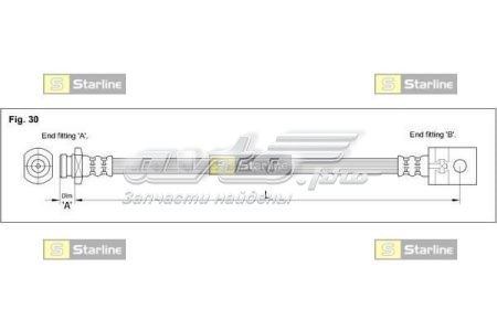 Шланг гальмівний задній HABH1273 Starline