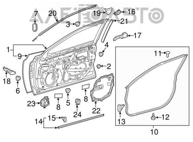 Двері праві передні 6700133230 Toyota