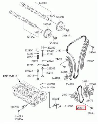 243222G050 Hyundai/Kia Ланцюг маслянного насосу