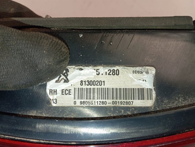 9805511280 Peugeot/Citroen Ліхтар задній правий, внутрішній