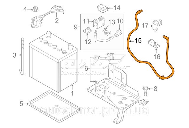  Кабель маси акумулятора (АКБ) Nissan LEAF 