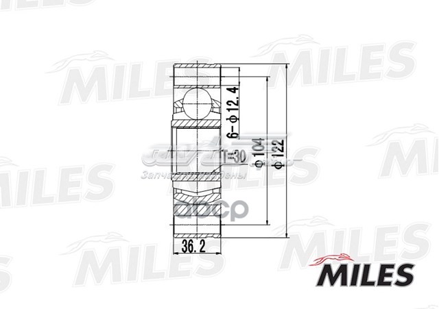 Піввісь (привід) передня GA10018 Miles