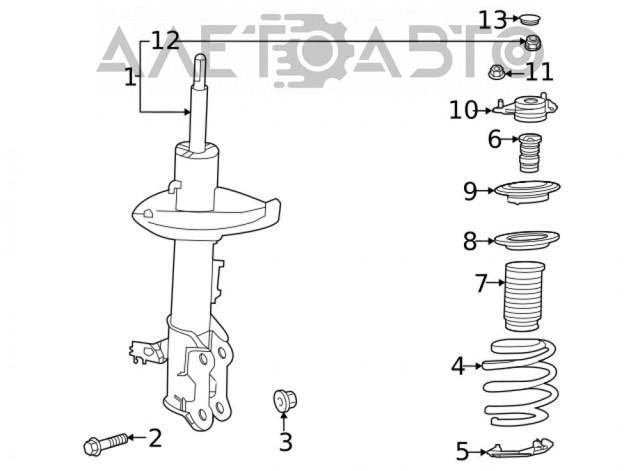4851080B45 Toyota Амортизатор передньої підвіски