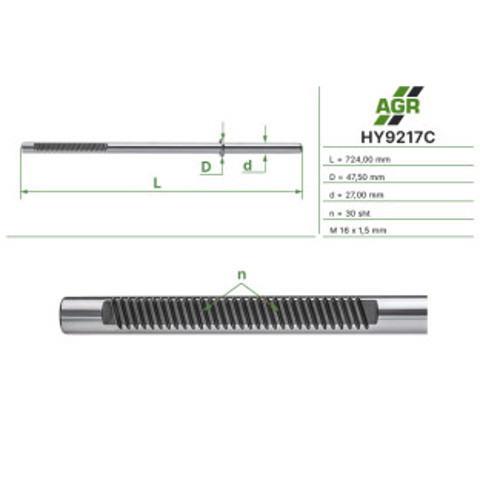 HY9217C AGR Вал/шток рульової рейки