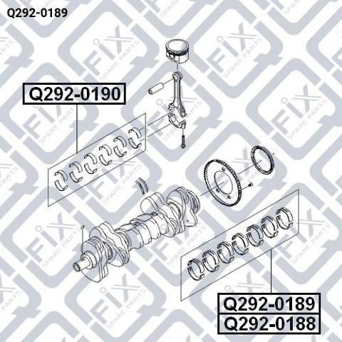 Вкладиші колінвала, корінні, комплект, стандарт (STD) Q-fix Q2920189 ціна, від 22.27 USD
