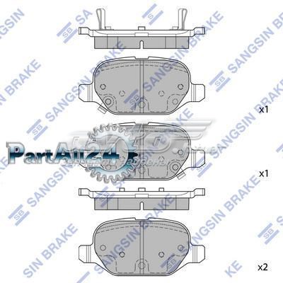 SP1709 Sangsin Колодки гальмівні задні, дискові