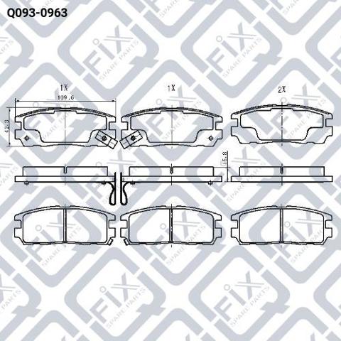 Задні гальмівні колодки Q-fix Q0930963 ціна, від 15.90 USD