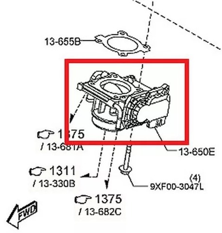 Дросільна заслінка SHY1136B0 Mazda