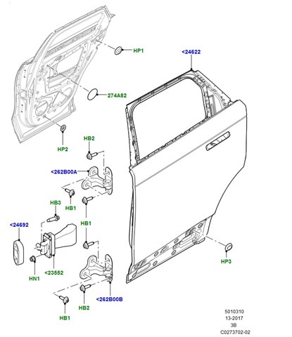 Купити LR091719 Land Rover Двері задні, праві