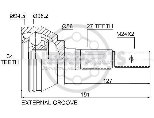 ШРУС зовнішній передній GM100079 Interparts
