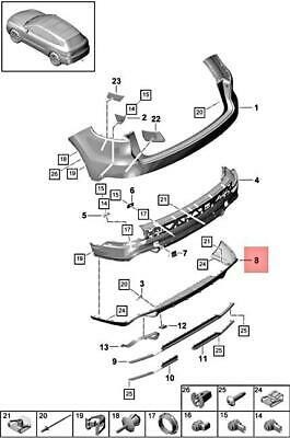 Фартух заднього бампера Porsche 9Y0807834BOK1