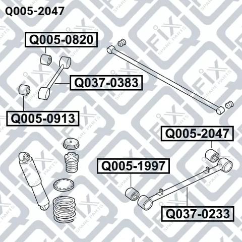 Сайлентблок заднього поздовжнього нижнього важеля Q-fix Q0052047 ціна, від 8.86 USD