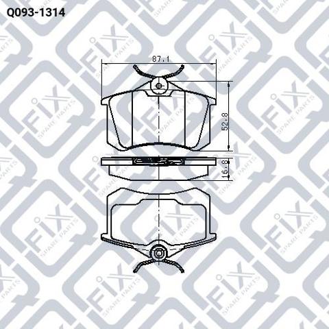 Q0931314 Q-fix Колодки гальмівні задні, дискові
