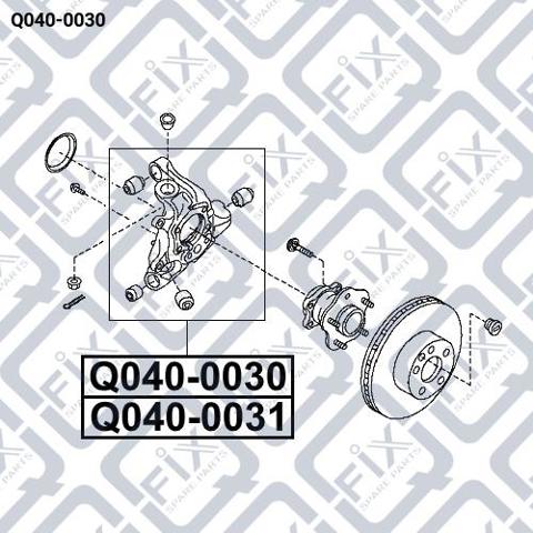 Цапфа - поворотний кулак задній, правий Q0400030 Q-fix