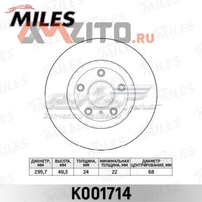 Диск гальмівний передній K001714 Miles