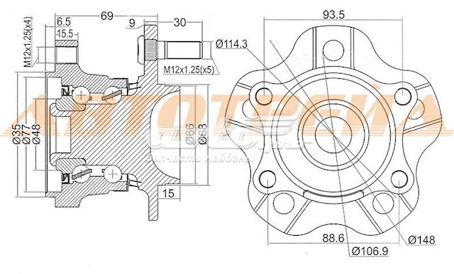 Купити ST43202CN000 SAT Підшипник ступиці колеса