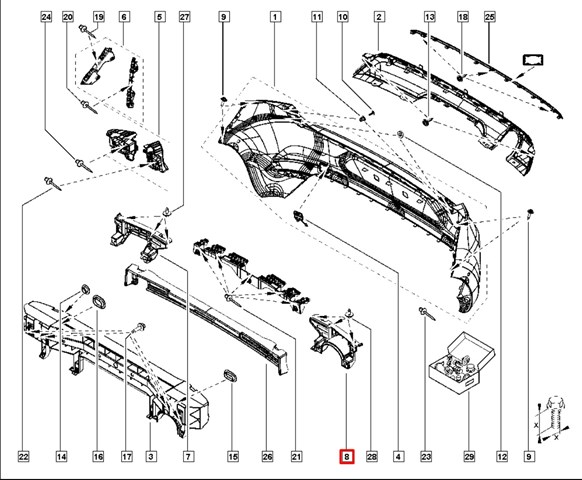 Купити 850479017R Renault (RVI) Кріплення бамера ліве