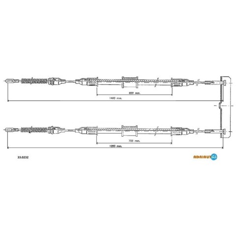 Трос ручного гальма задній, правий/лівий 330232 Adriauto