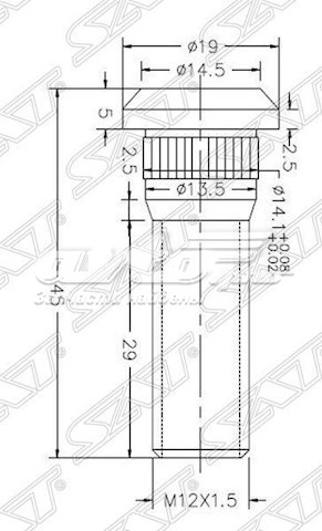 Шпилька маточини колеса передня SAT ST9094202049 ціна, від 2.86 USD