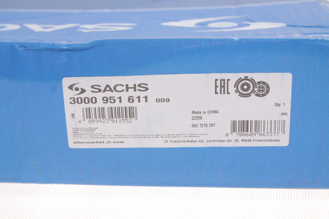 Комплект зчеплення (3 частини) Sachs 3000951611 ціна, від 74.57 USD