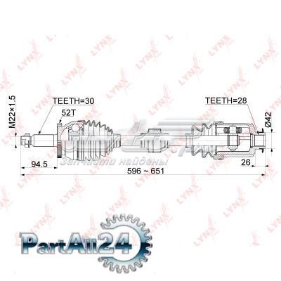 Купити CD1061A Lynxauto Піввісь права