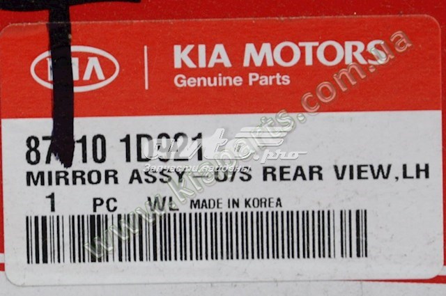 876101D921 Hyundai/Kia Дзеркало заднього виду, ліве