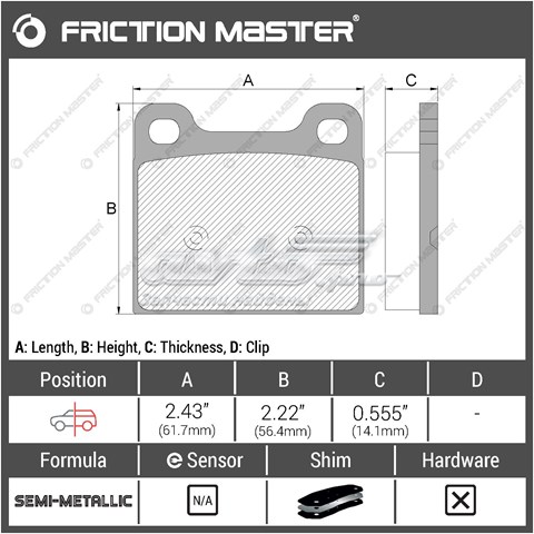 Задні гальмівні колодки Friction Master MKD329 ціна, від 14.57 USD